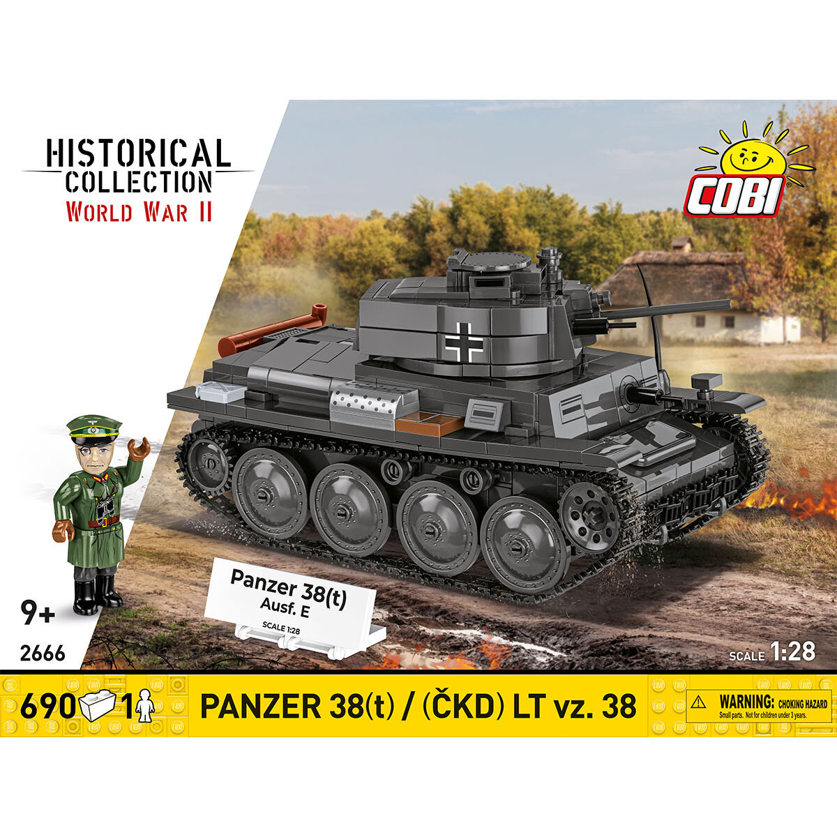 Rozłożony model Panzer 38(t) z widocznymi elementami wnętrza