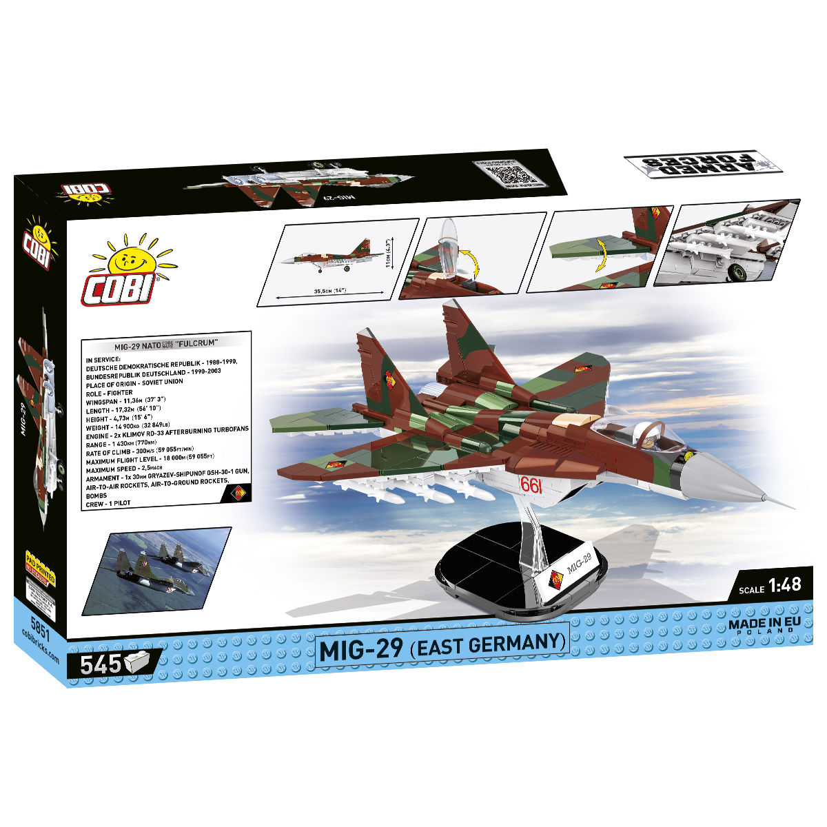 Model MiG-29 z podstawką ekspozycyjną