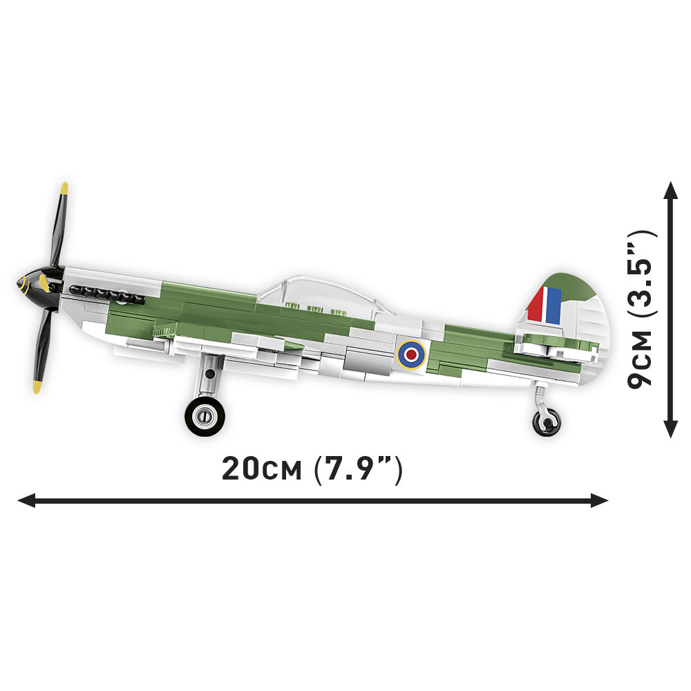 Wymiary modelu Spitfire Mk. XVI Bubbletop