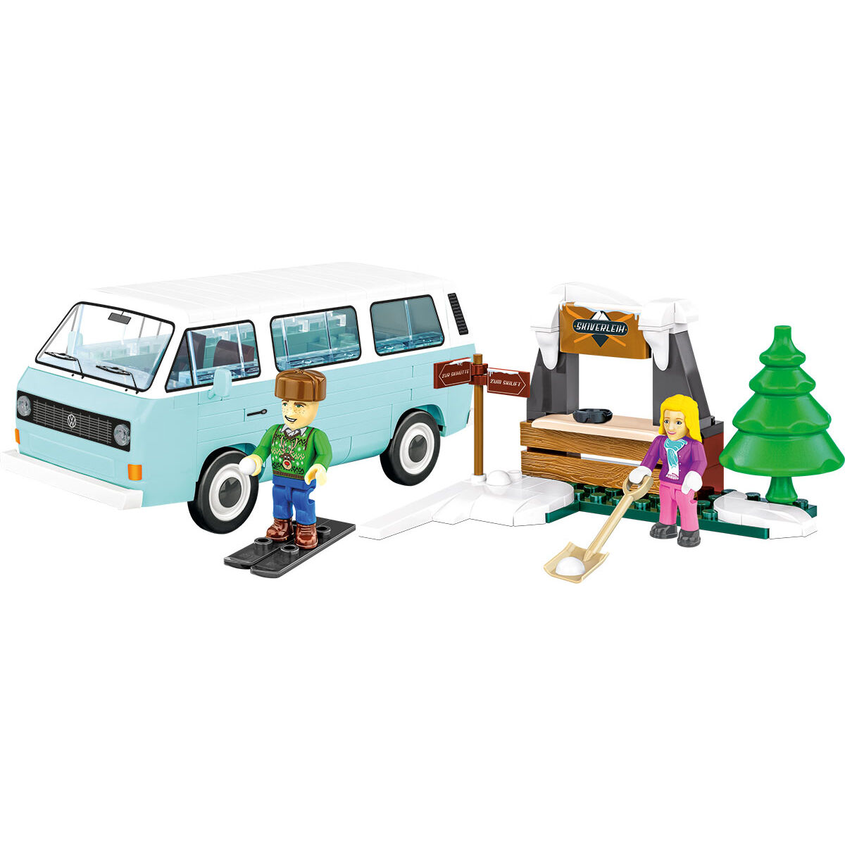 Zbudowany model Volkswagena T3 i zimowa diorama
