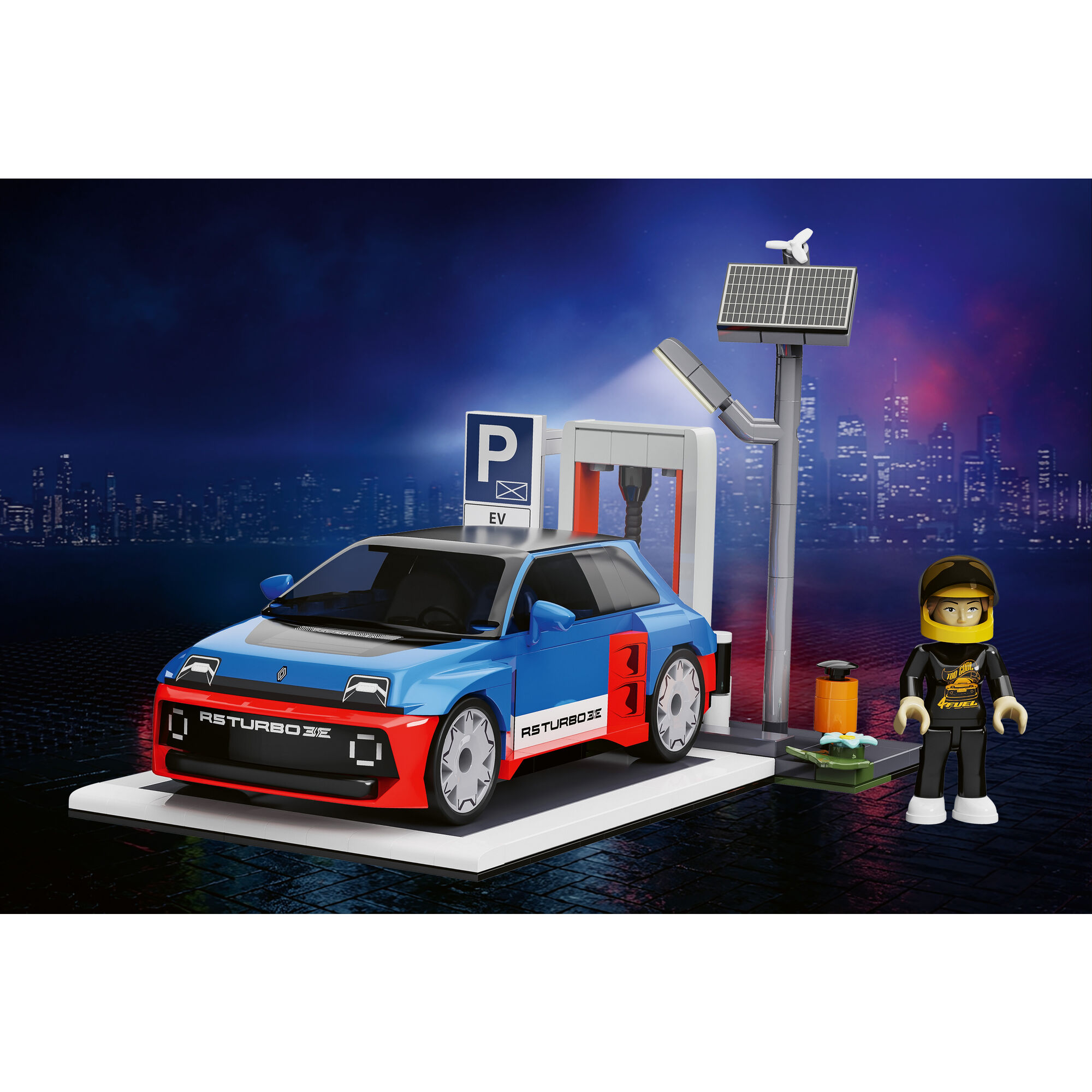 Model Renault 5 Turbo 3E przy stacji ładowania EV