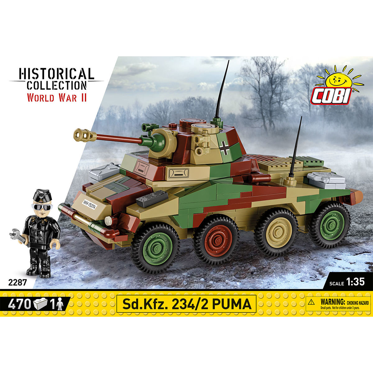 Sd.Kfz 234/2 Puma w kamuflażu z widocznymi nadrukami