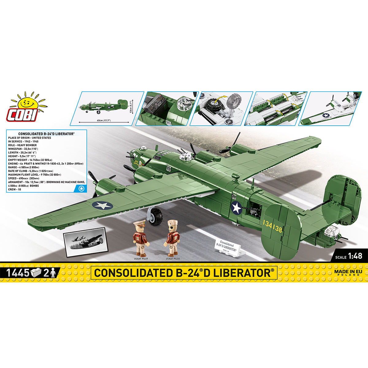 Model Consolidated B-24D Liberator z klocków COBI