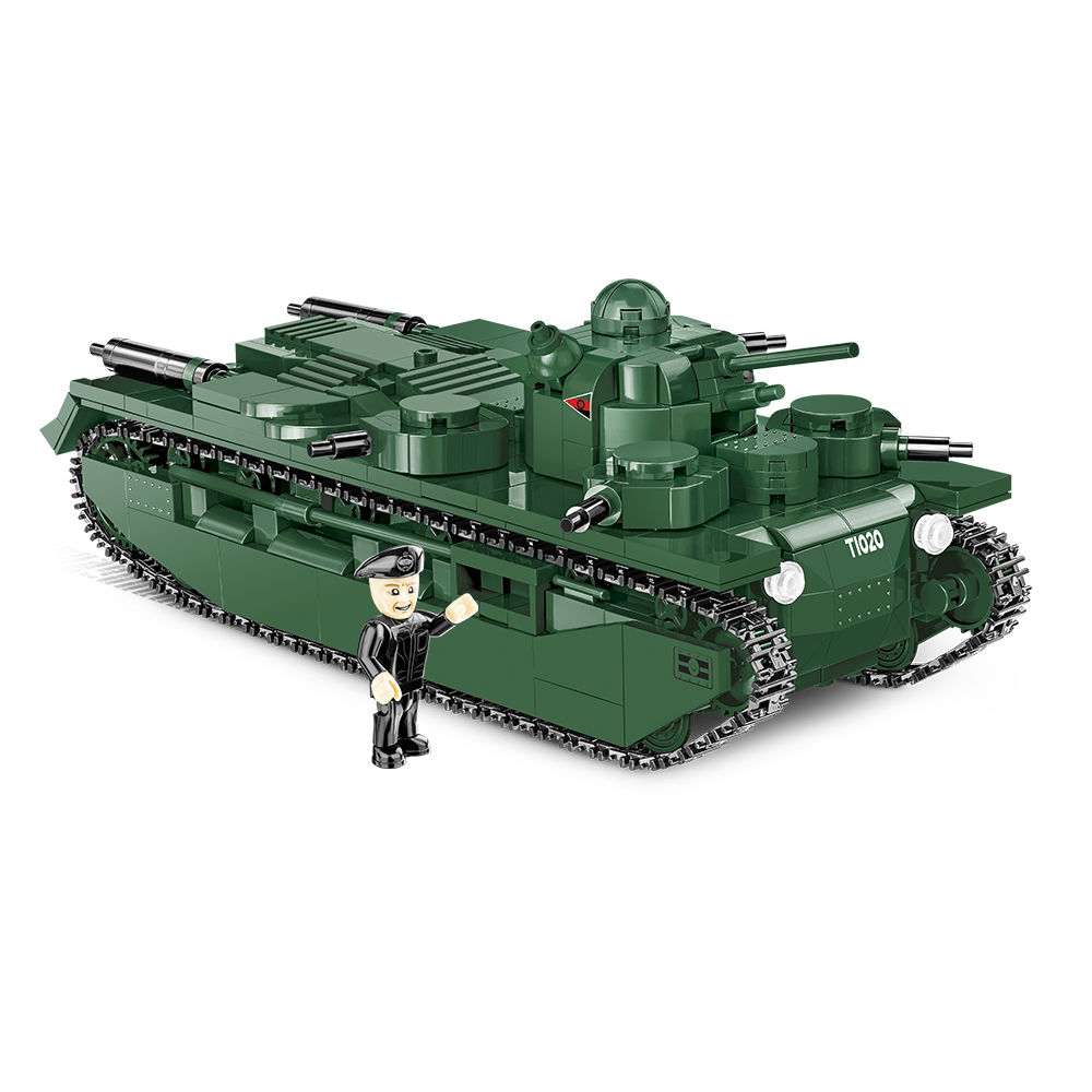Zbudowany model czołgu Vickers A1E1 Independent z figurką