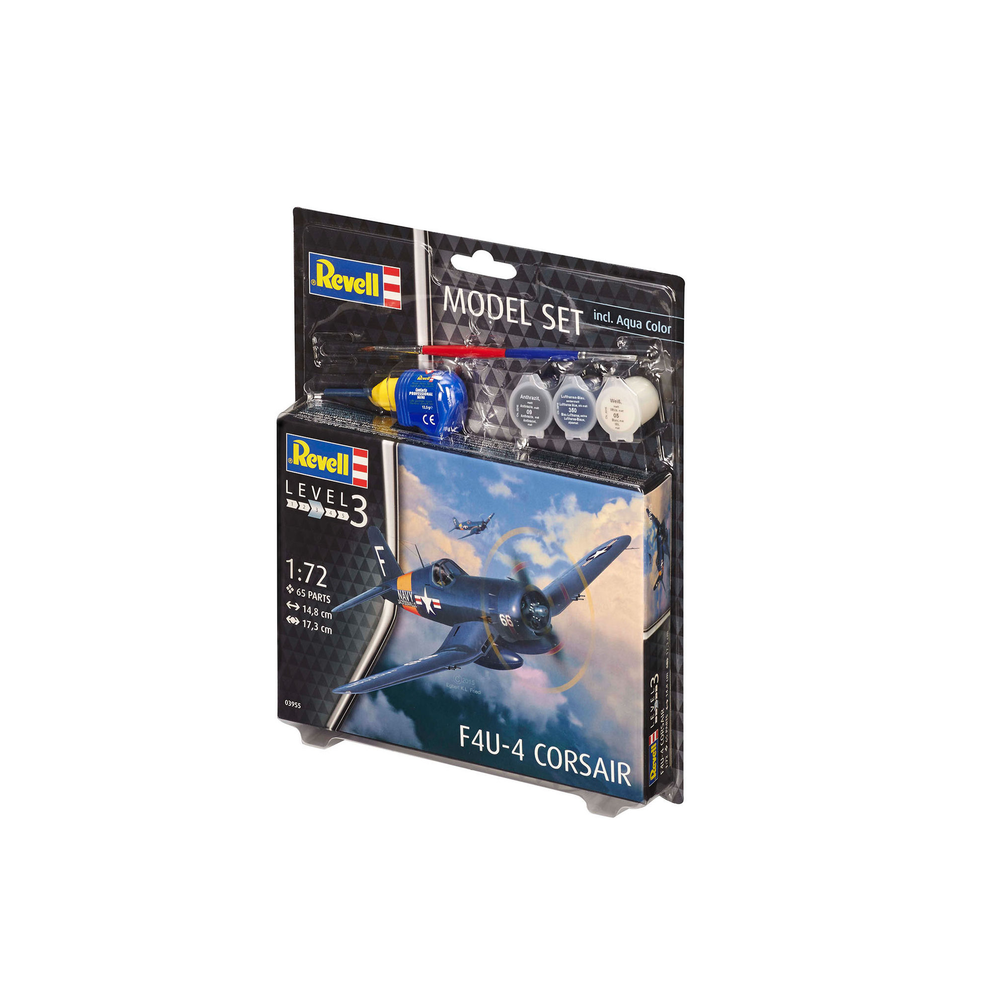 Boczne ujęcie opakowania modelu F4U-4 Corsair