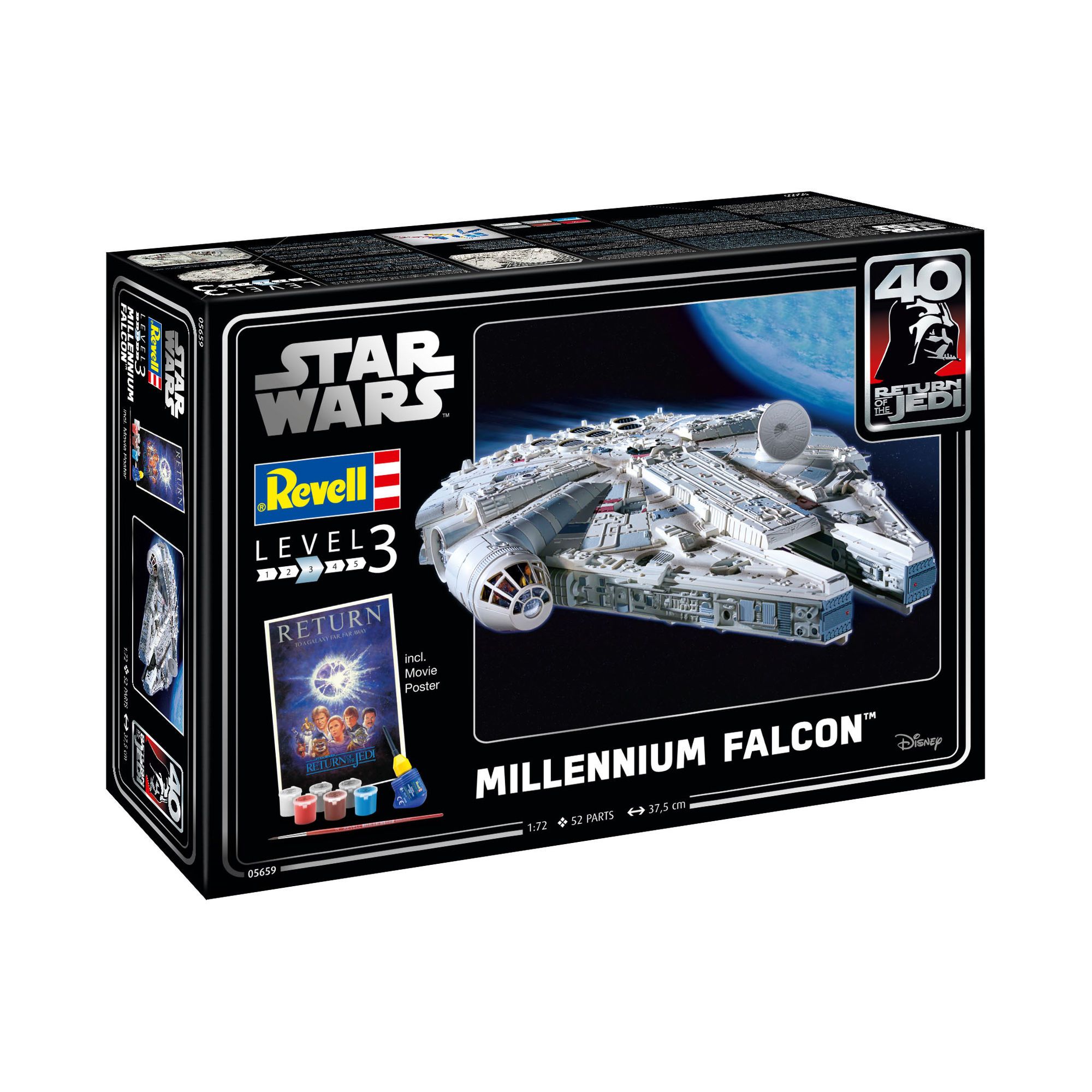 Pudełko zestawu Millennium Falcon w skali 1:72