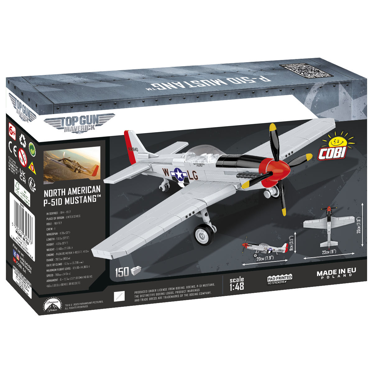 Opakowanie zestawu z modelem P-51D Mustang