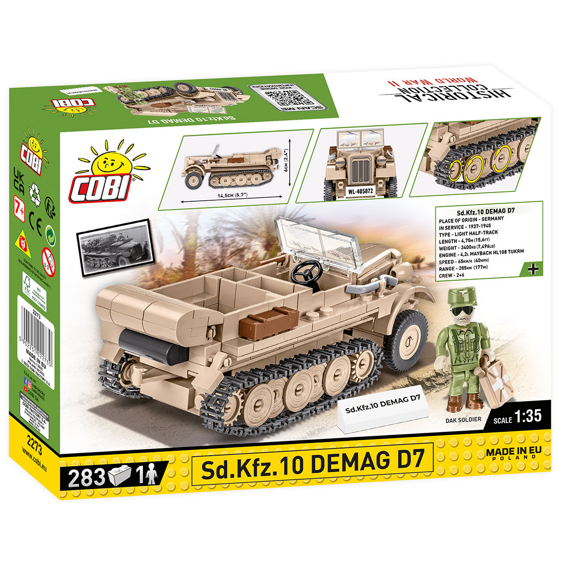Model Sd.Kfz.10 Demag D7 z figurką żołnierza