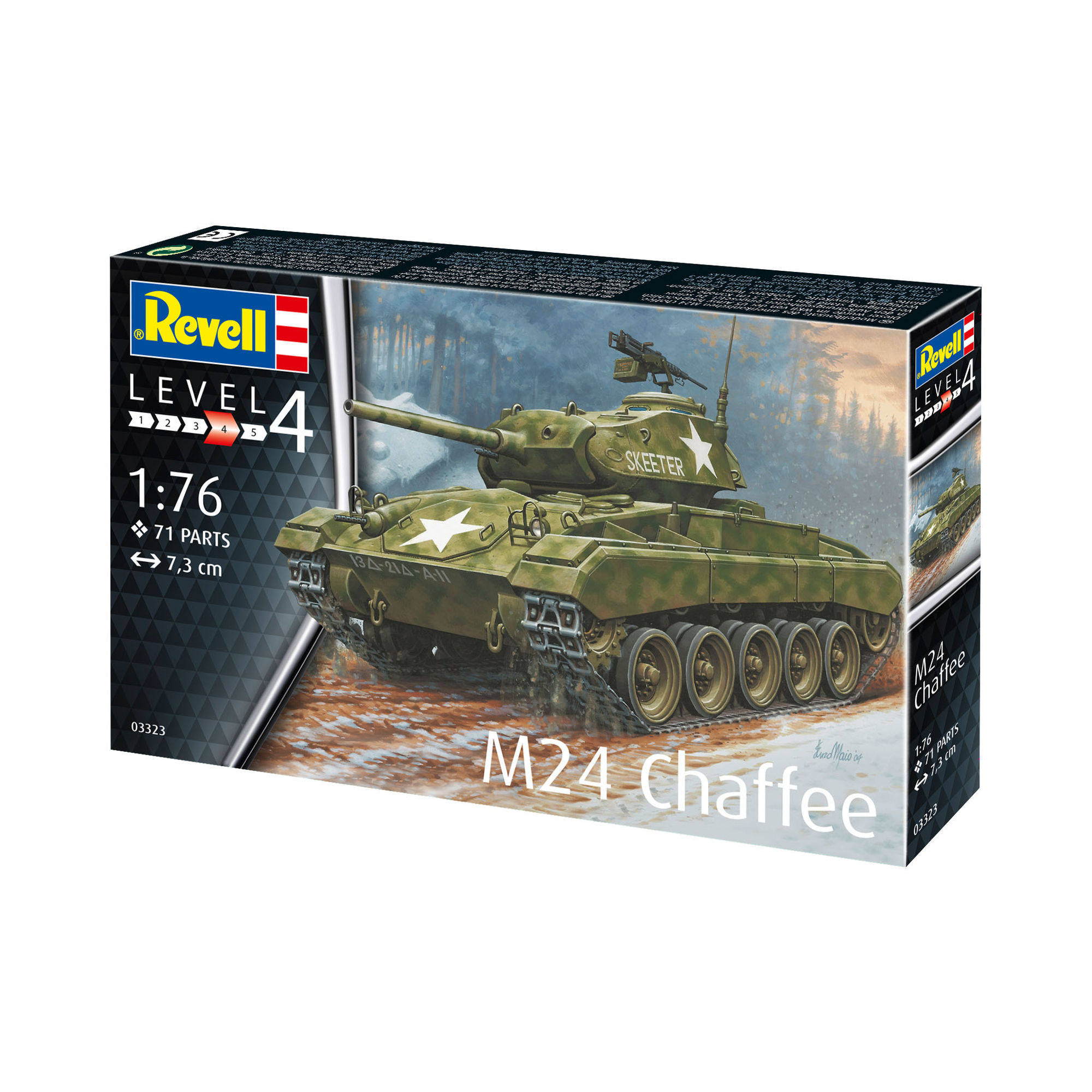 Model M24 Chaffee na podstawce do dioramy
