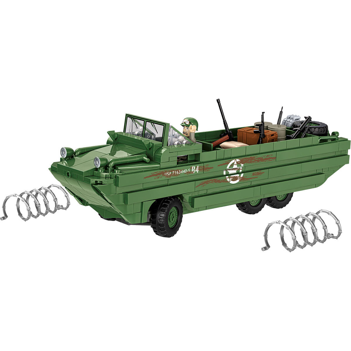 Model amfibii DUKW z figurką i wyposażeniem