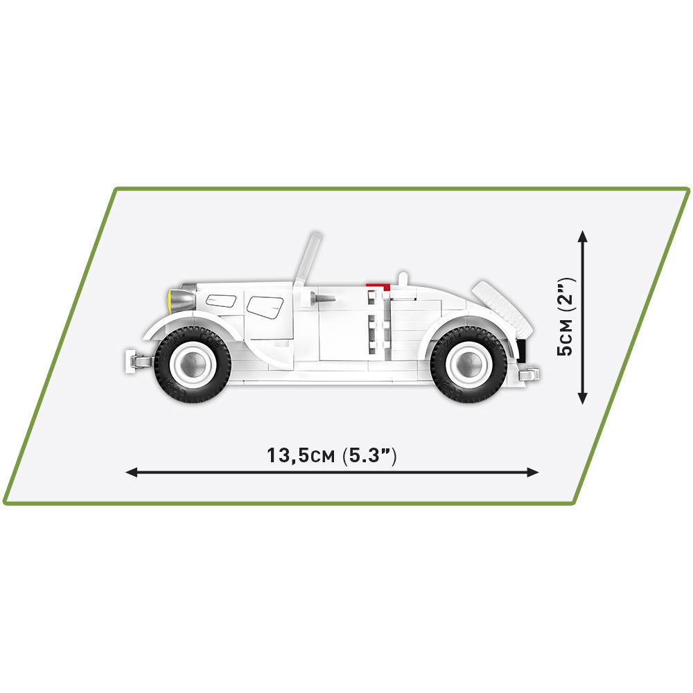 Wymiary modelu Citroën Traction 7C: 13,5 cm długości i 5 cm wysokości