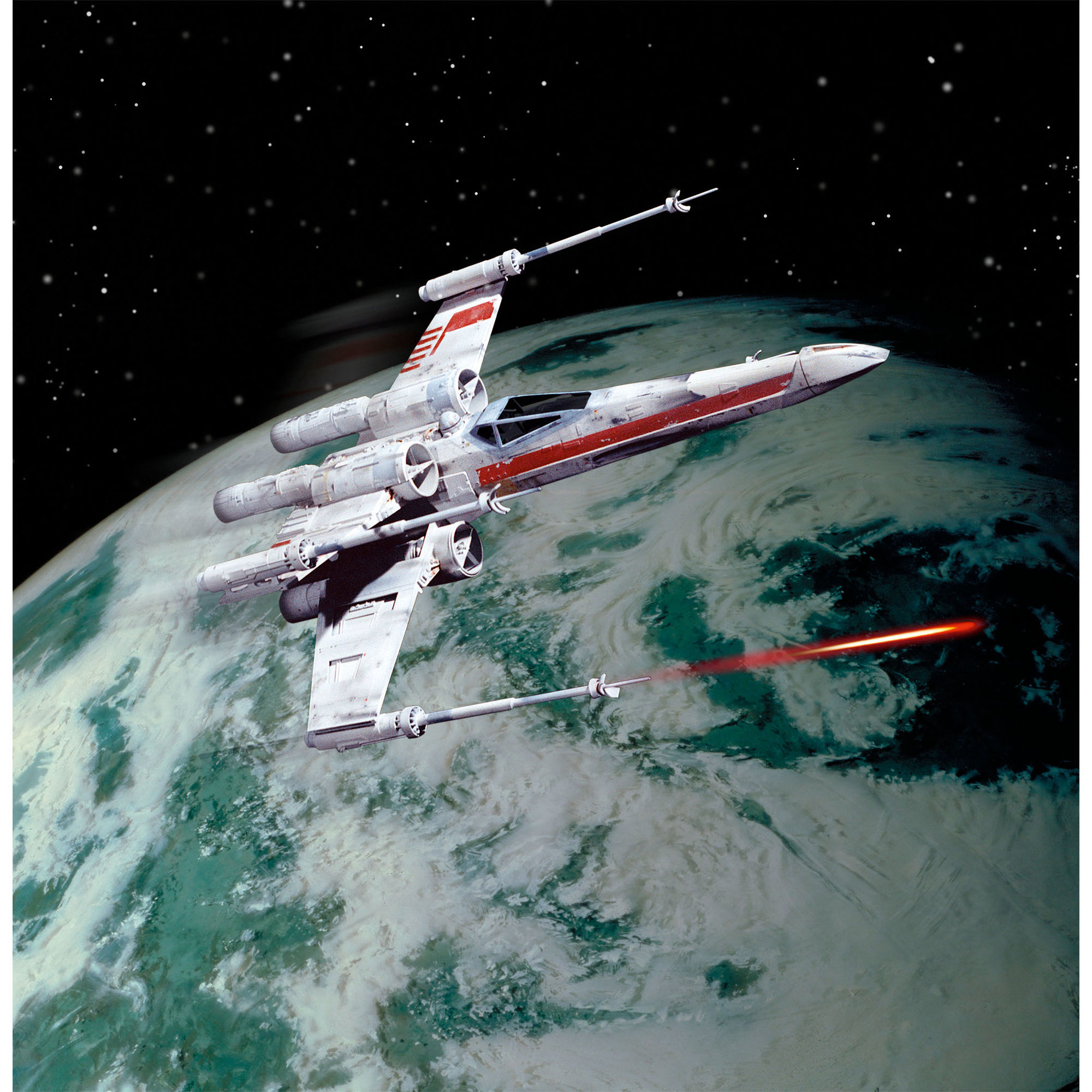 Model myśliwca X-Wing w locie