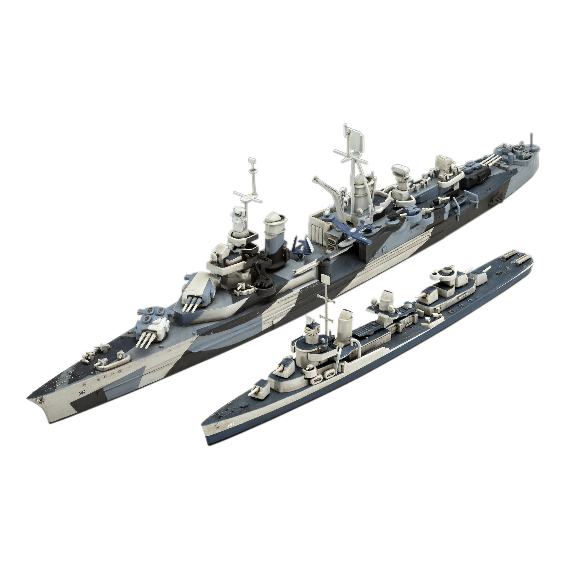 Sklejone modele USS Fletcher i USS Indianapolis w skali 1:700