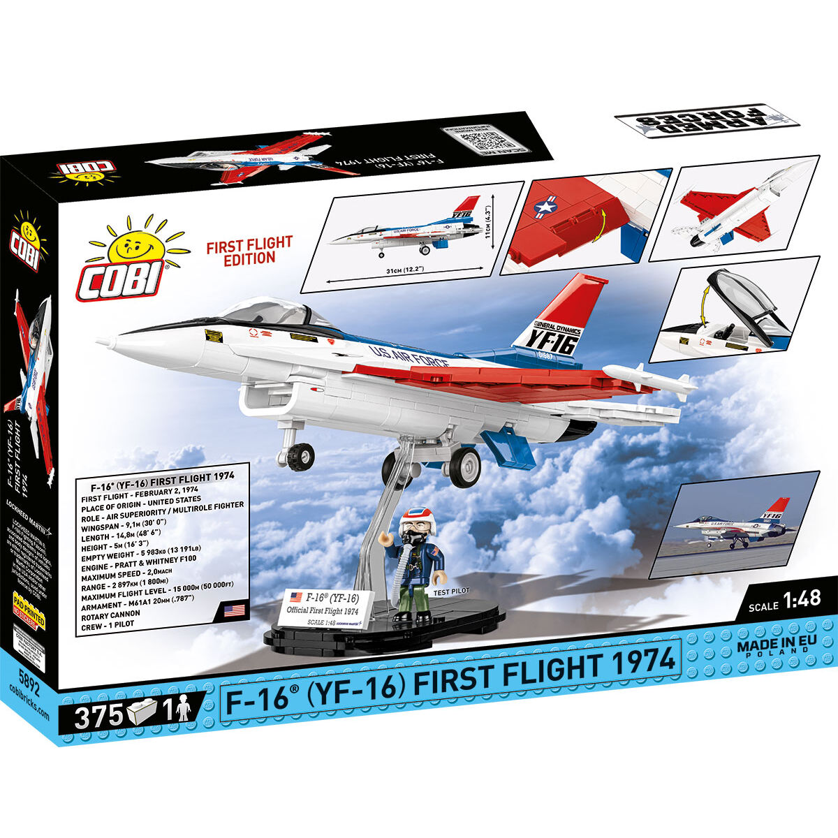 Model F-16 YF-16 na podstawce ekspozycyjnej