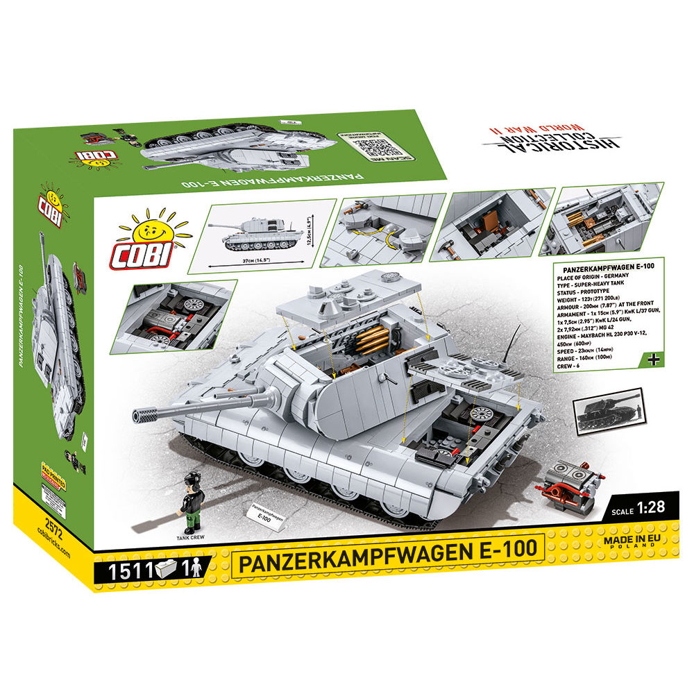 Panzerkampfwagen E-100 z otwartymi włazami i widocznym wnętrzem