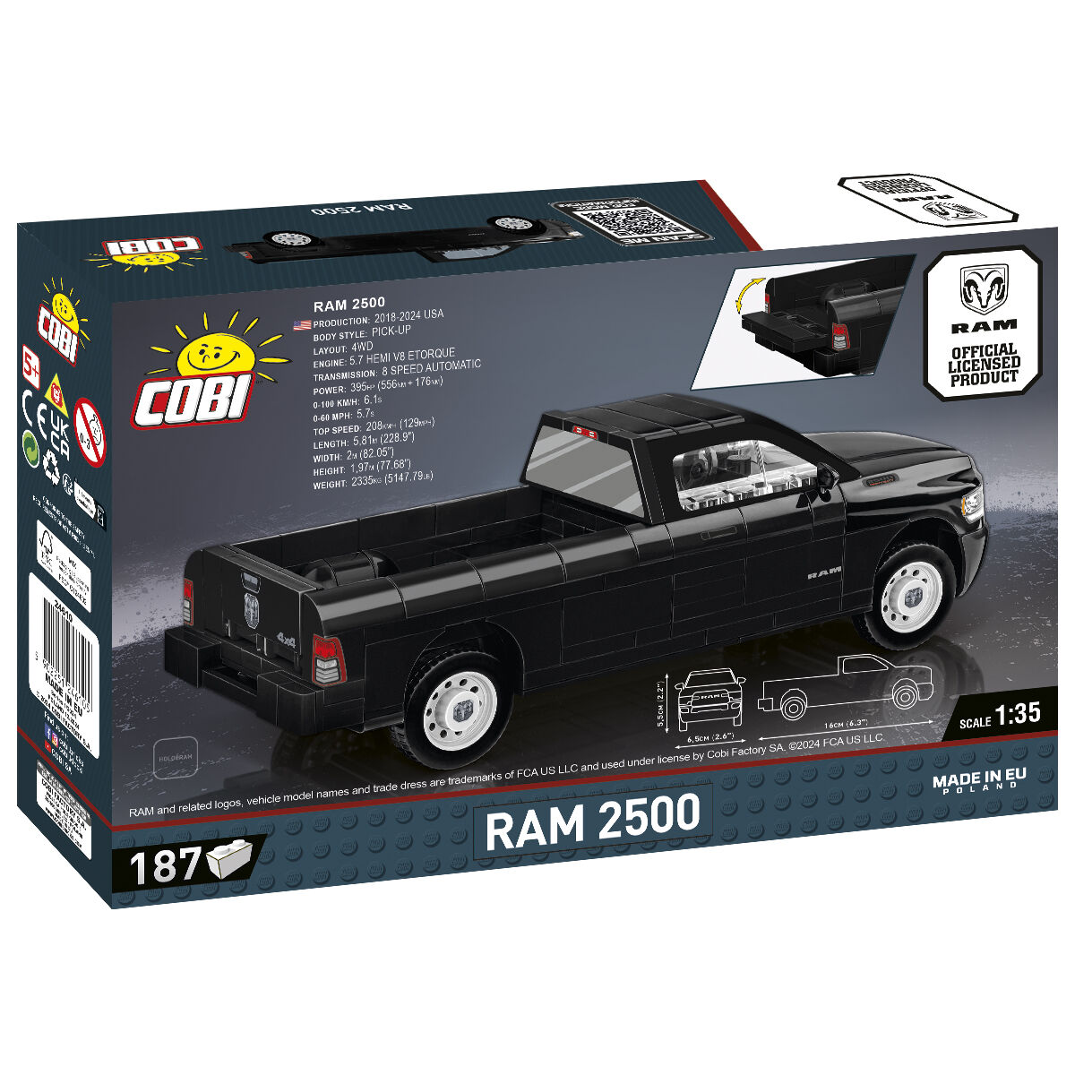 Model RAM 2500 i opakowanie – widok od tyłu
