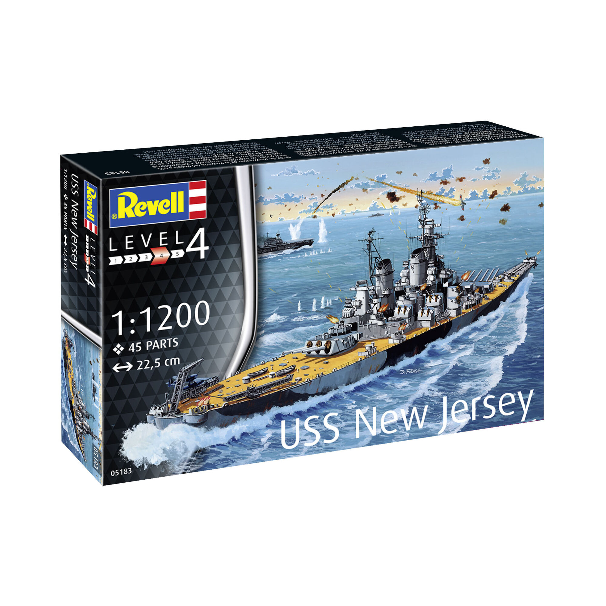 Pudełko zestawu Revell USS New Jersey w skali 1:1200