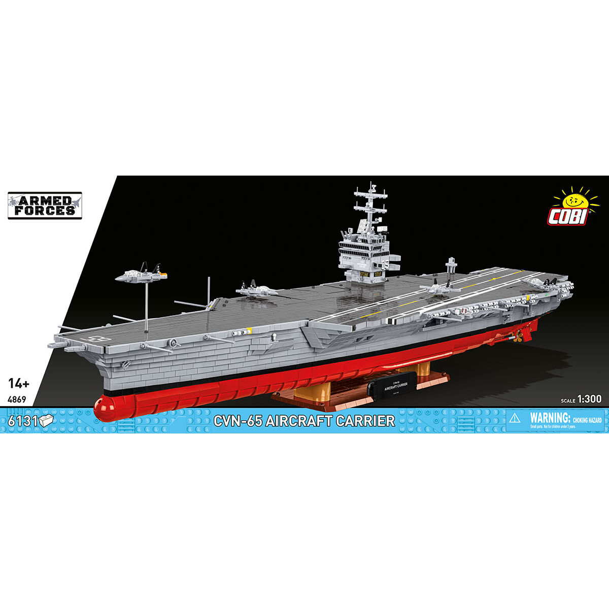 Model CVN-65 z widokiem na pokład lotniczy