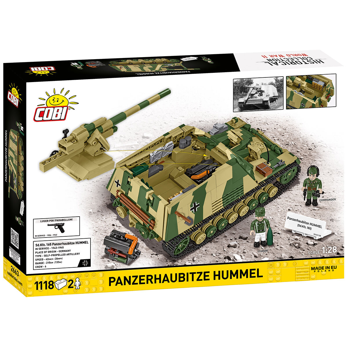 Panzerhaubitze Hummel z widocznym wnętrzem i odłączoną haubicą