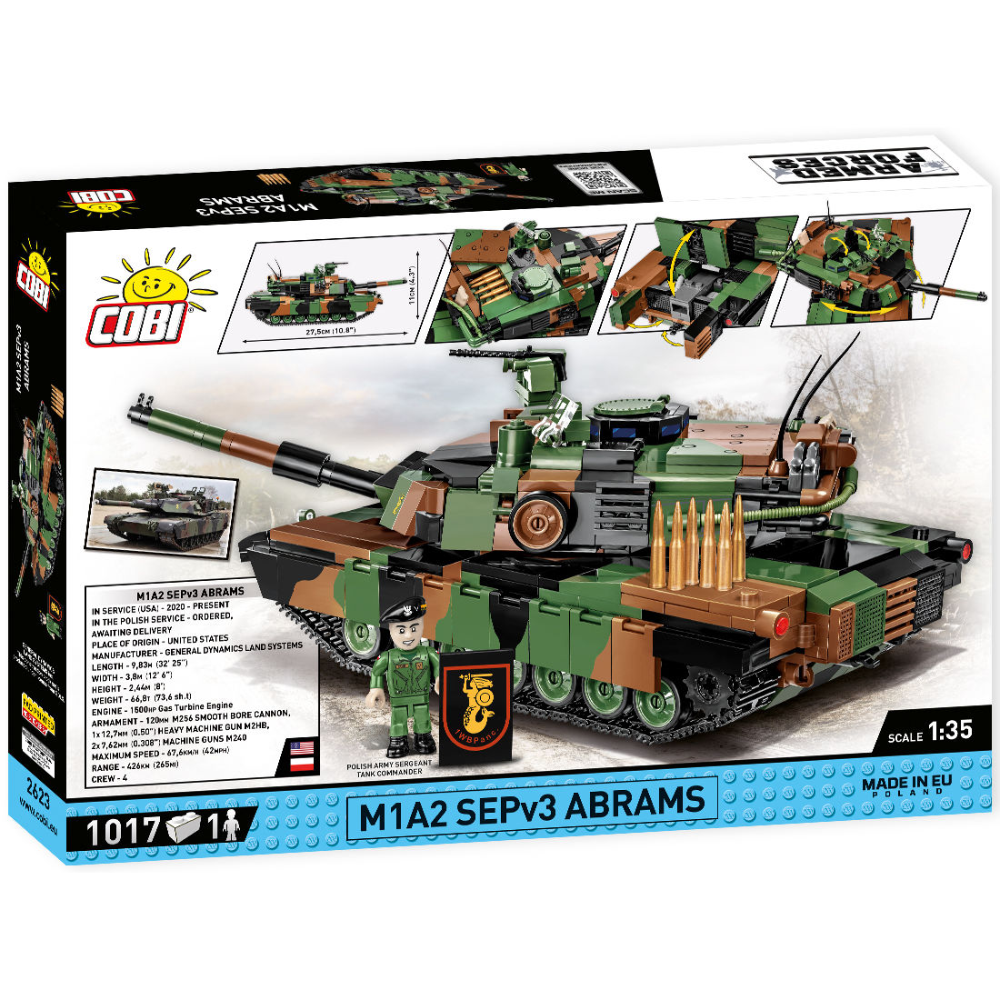 Model M1A2 SEPv3 Abrams i opakowanie zestawu
