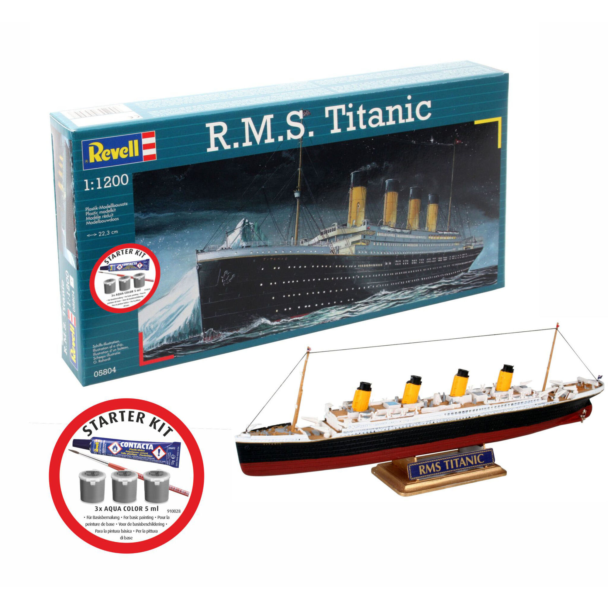 Zmontowany model R.M.S. Titanic na podstawce
