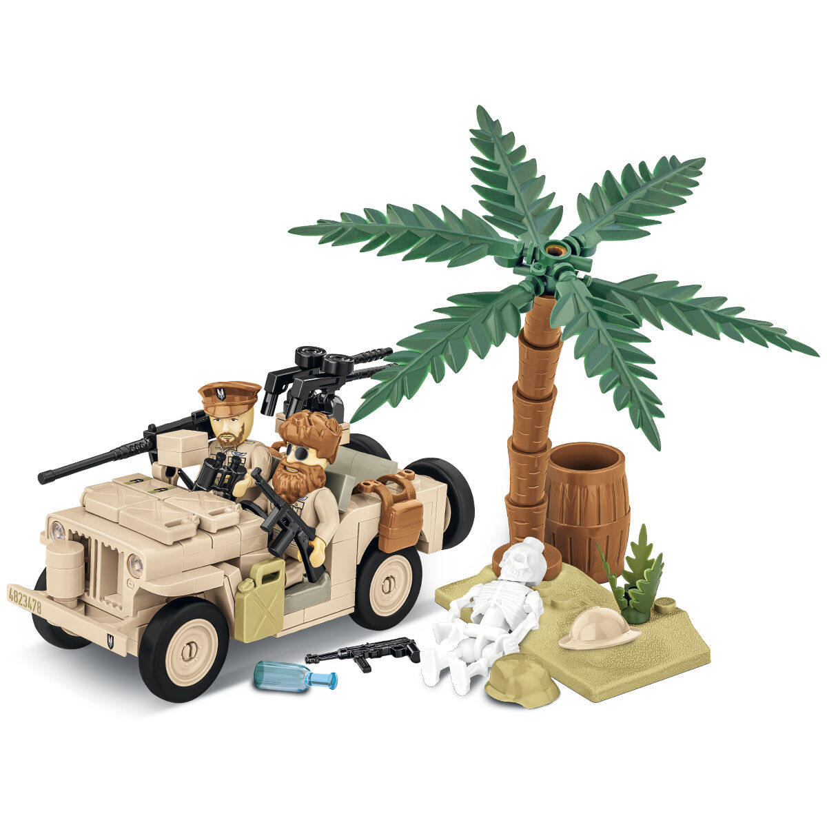 Willys MB-SAS z palmą i pustynnymi akcesoriami