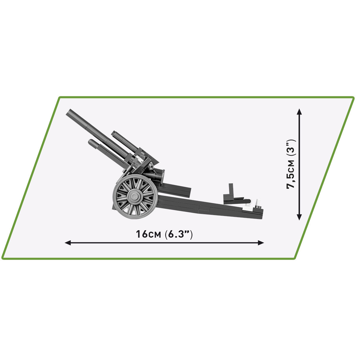 Wymiary modelu haubicy 10,5 cm leFH 18
