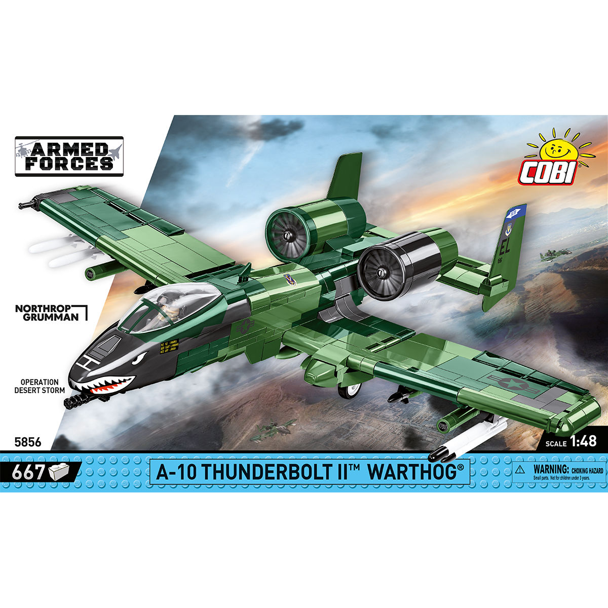 A-10 Thunderbolt II Warthog z podstawką i tabliczką z nazwą