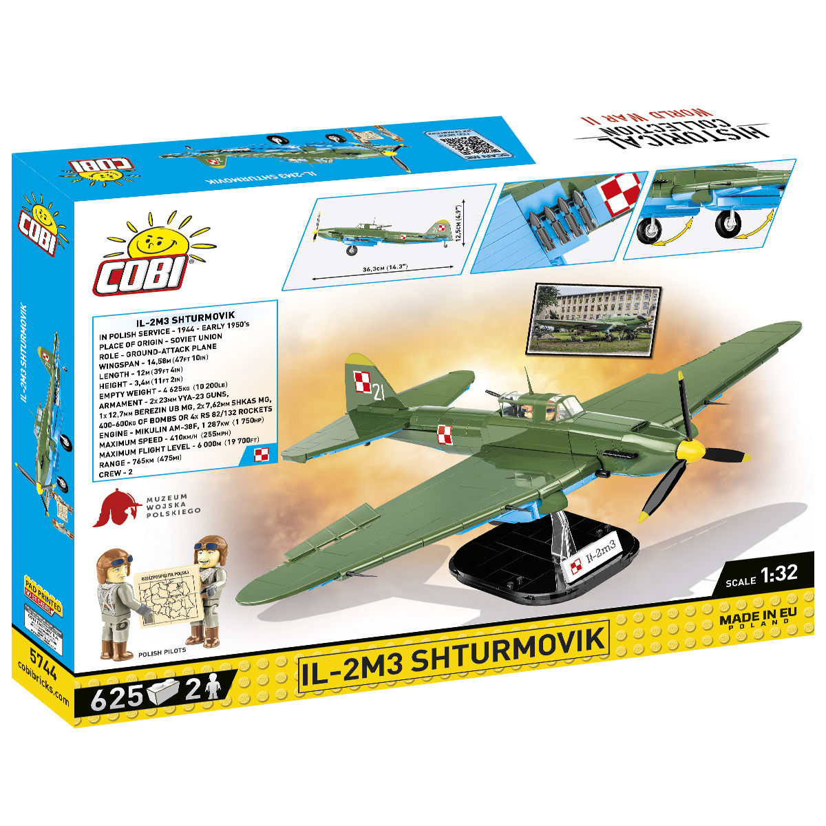 Model Ił-2M3 Szturmowik na tle opakowania