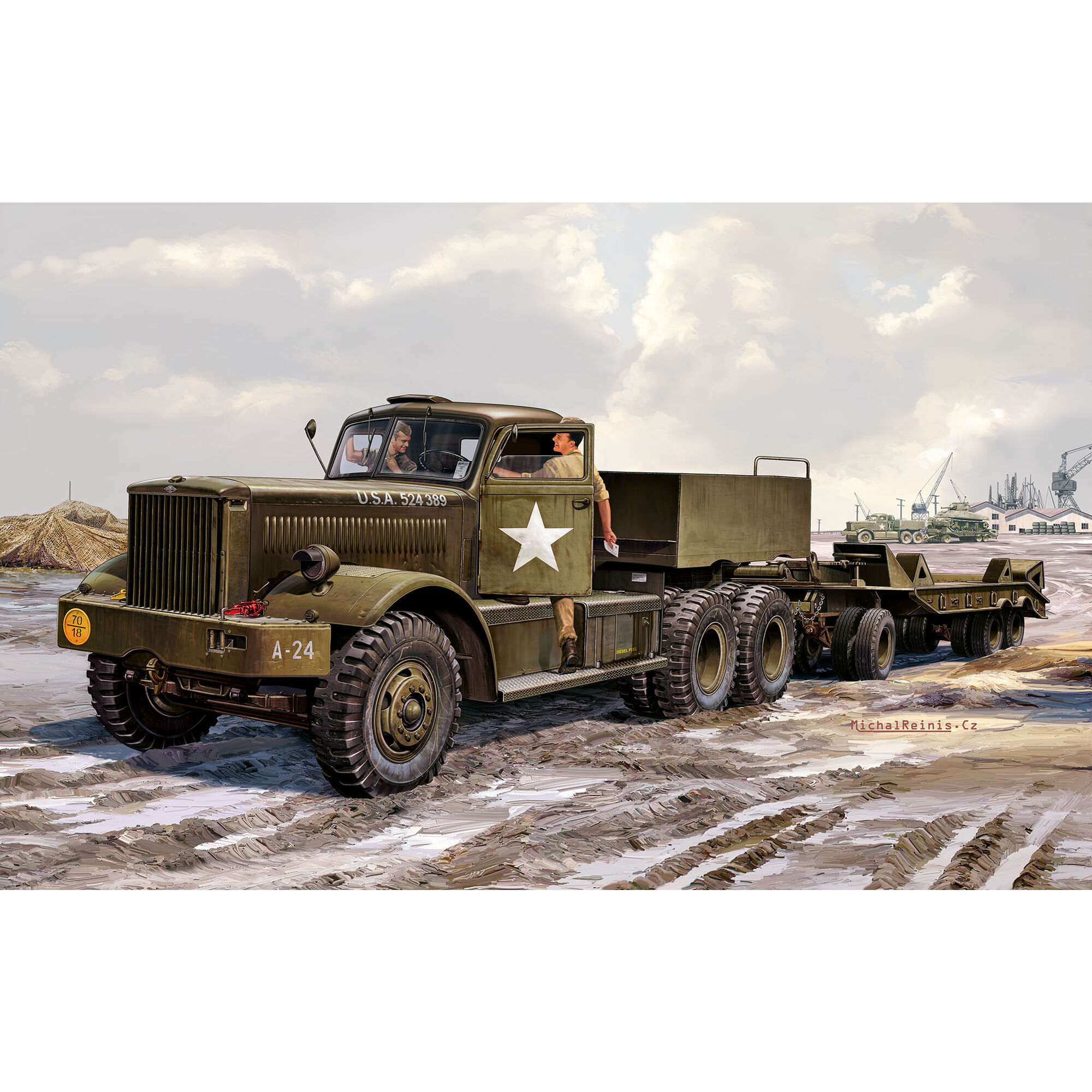 Model transportera M19 z przyczepą na podstawie