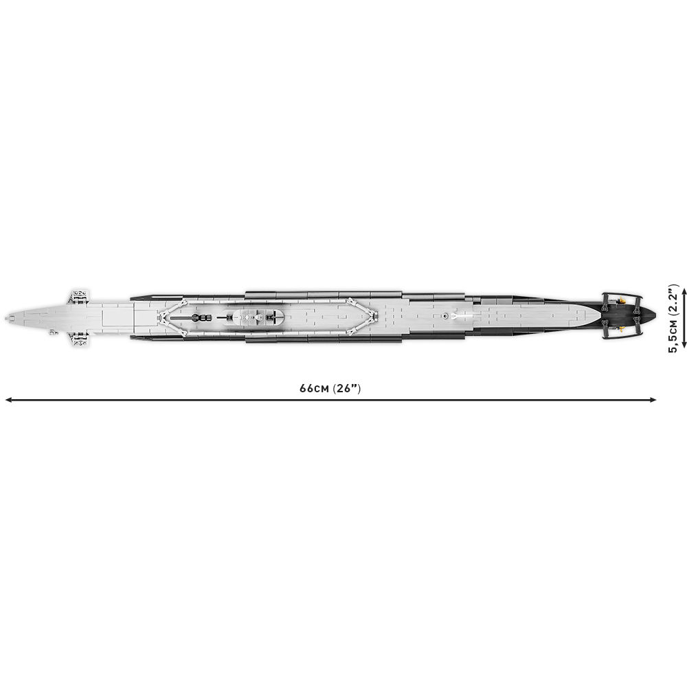 USS Tang – widok z góry i długość modelu 66 cm