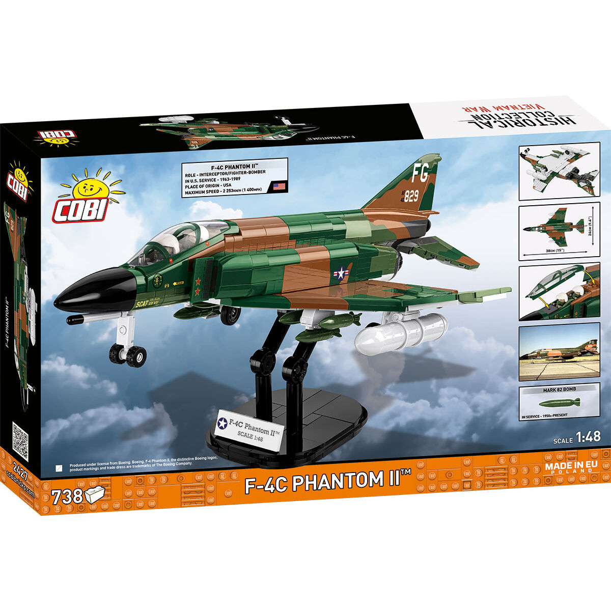 Model F-4C Phantom II na podstawce ekspozycyjnej