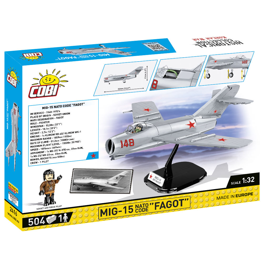 Model MiG-15 na podstawce ekspozycyjnej