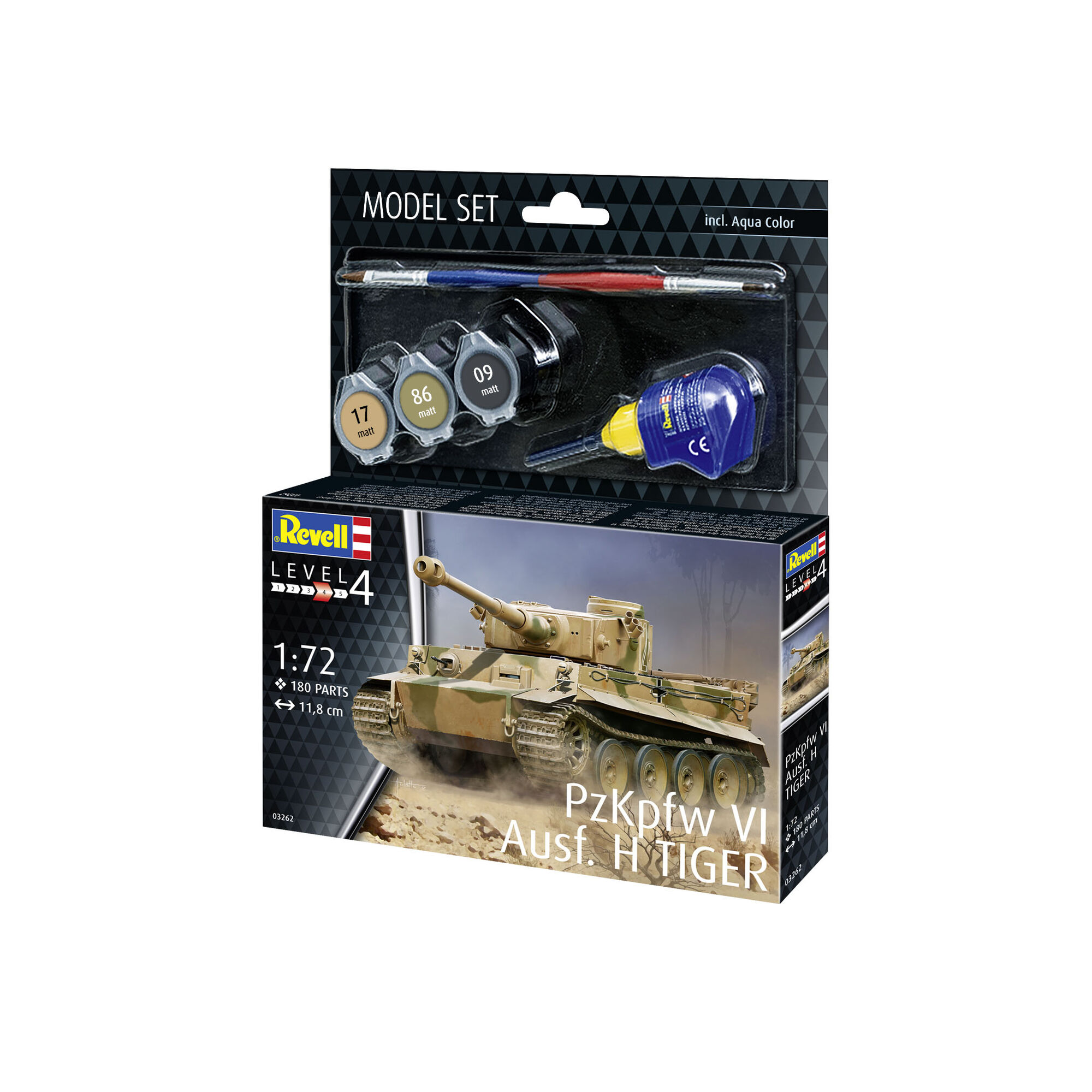 Model czołgu PzKpfw VI Ausf. H Tiger w skali 1:72