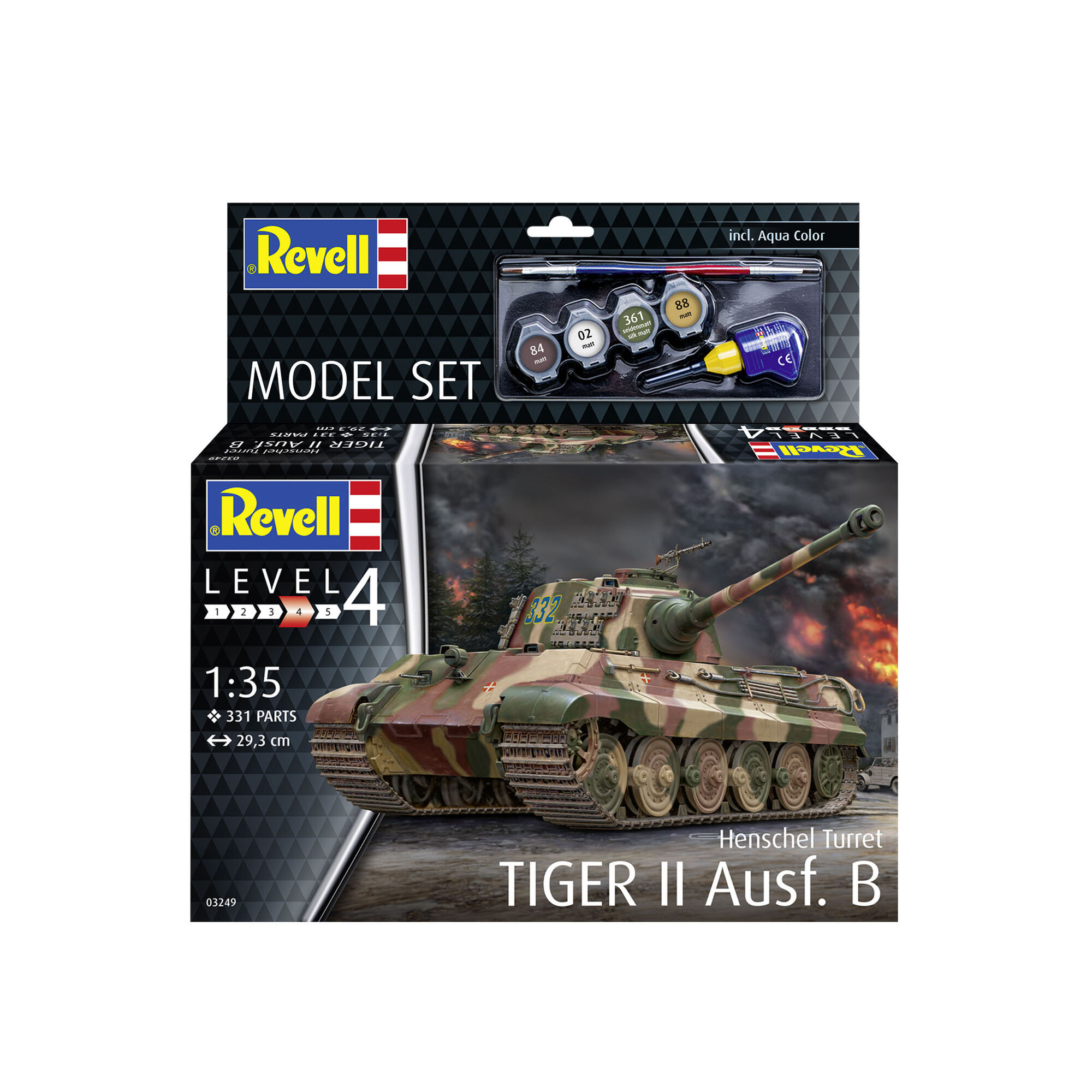 Opakowanie zestawu modelarskiego Tiger II Ausf. B w skali 1:35