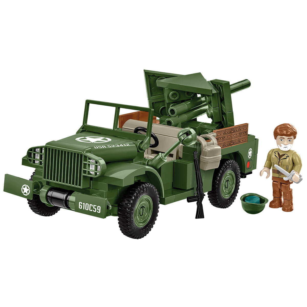 Model 37mm GMC M6 Fargo z figurką amerykańskiego żołnierza