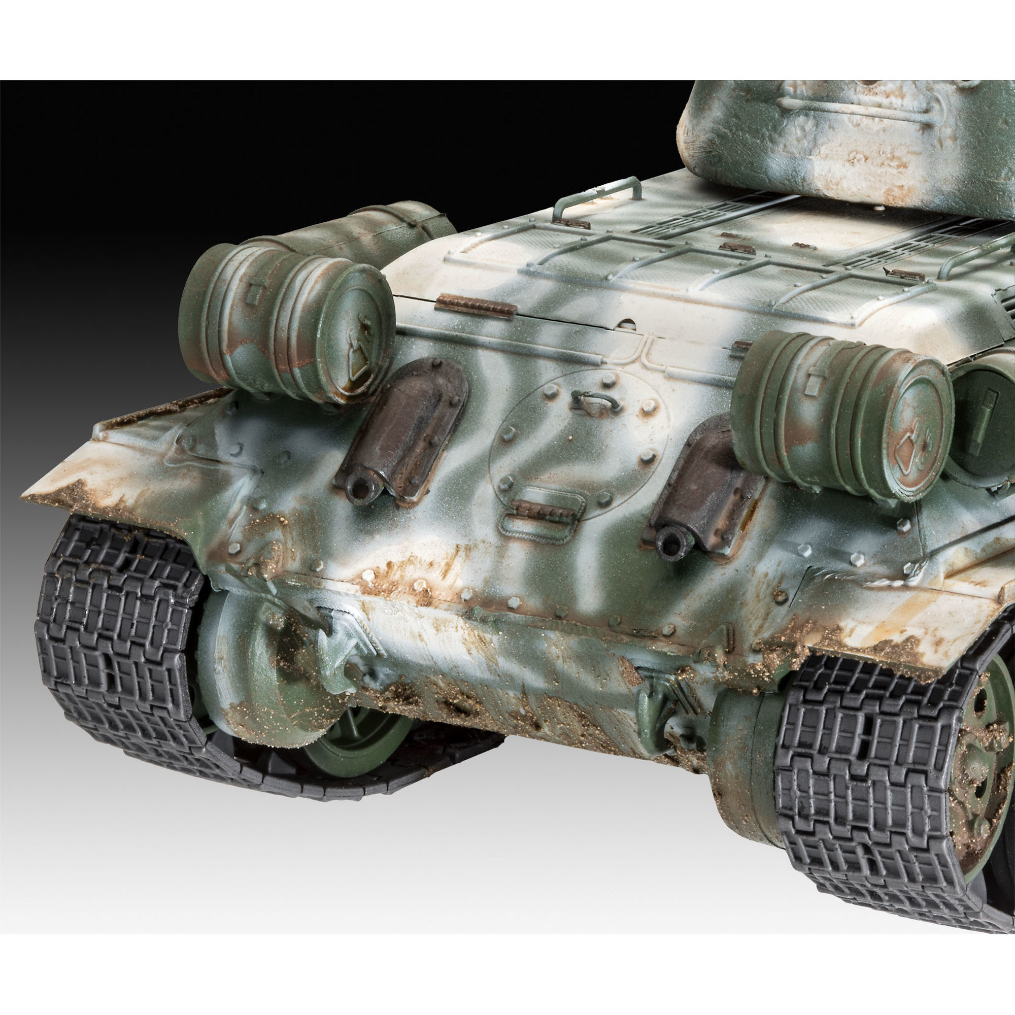 Detal tylnej części modelu czołgu T-34/85