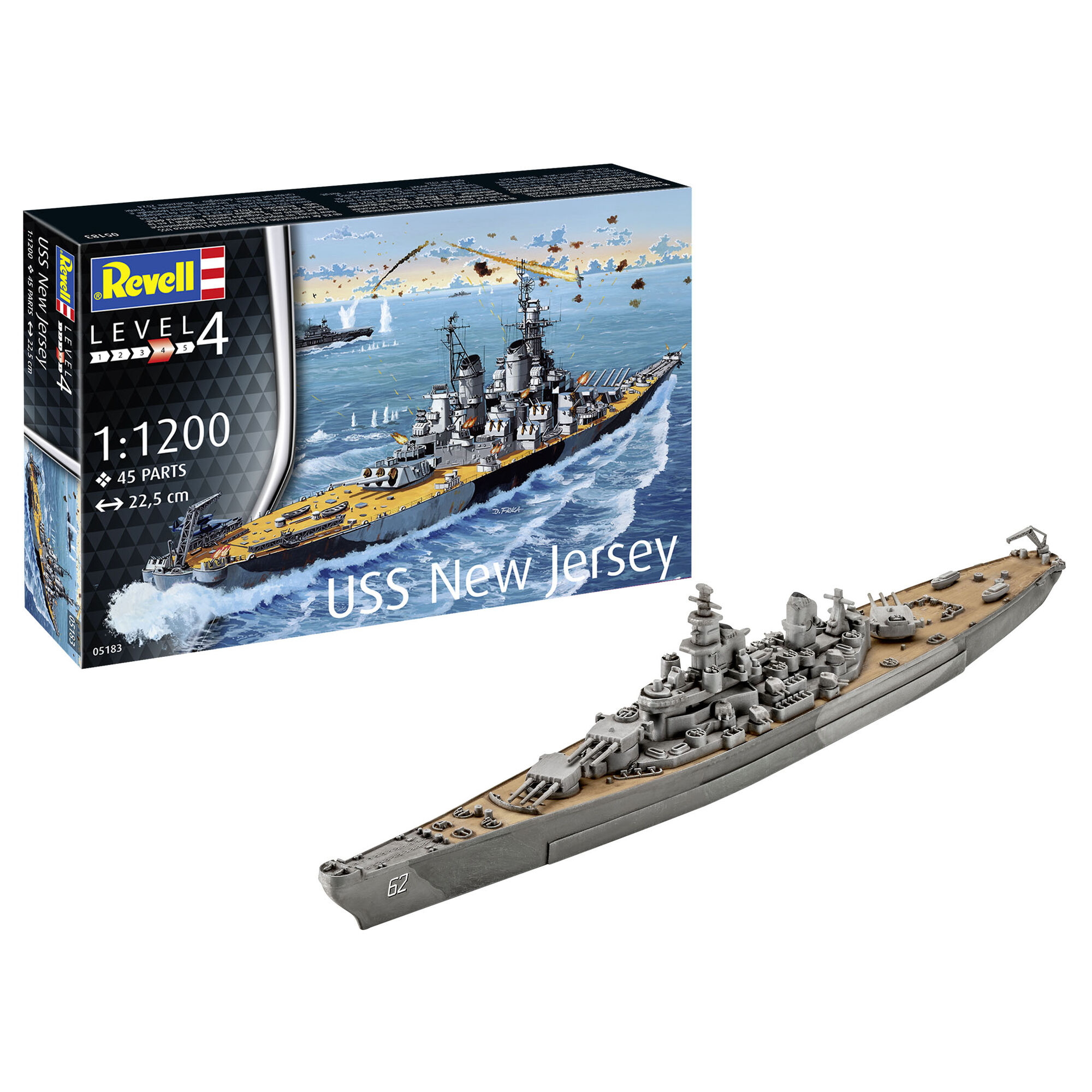 Złożony model pancernika USS New Jersey
