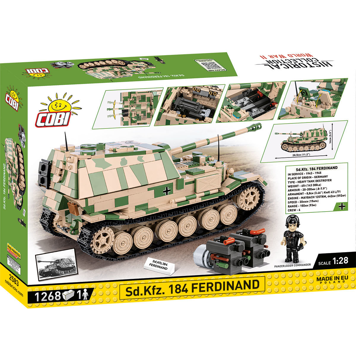 Model Sd.Kfz. 184 Ferdinand na opakowaniu
