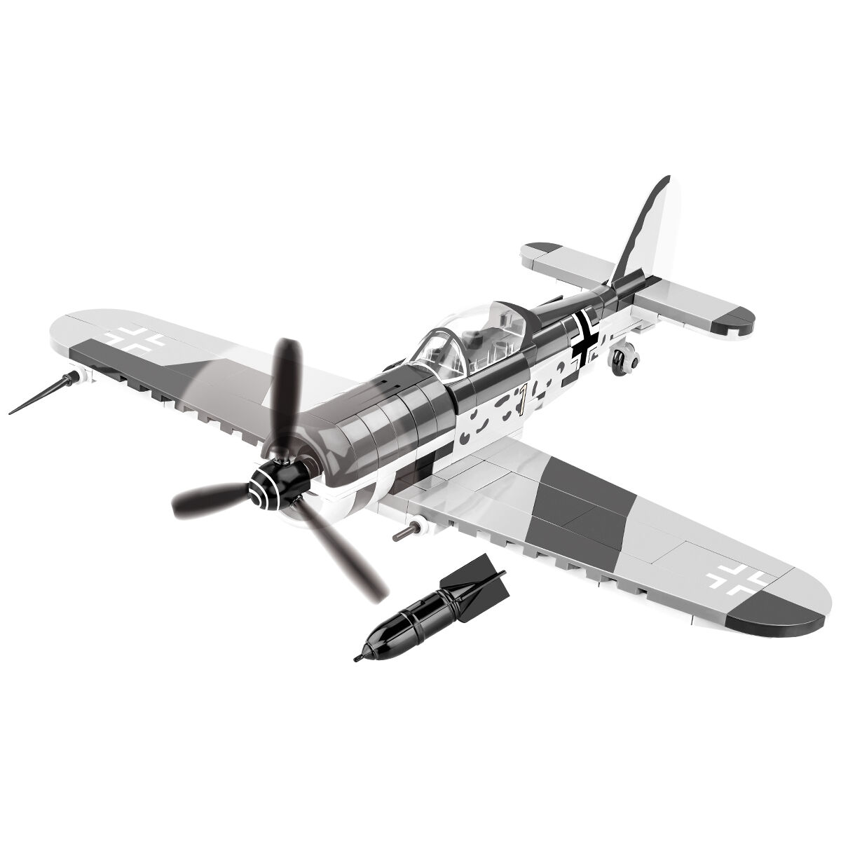 Model Focke-Wulf Fw 190 F-8 z widocznym uzbrojeniem