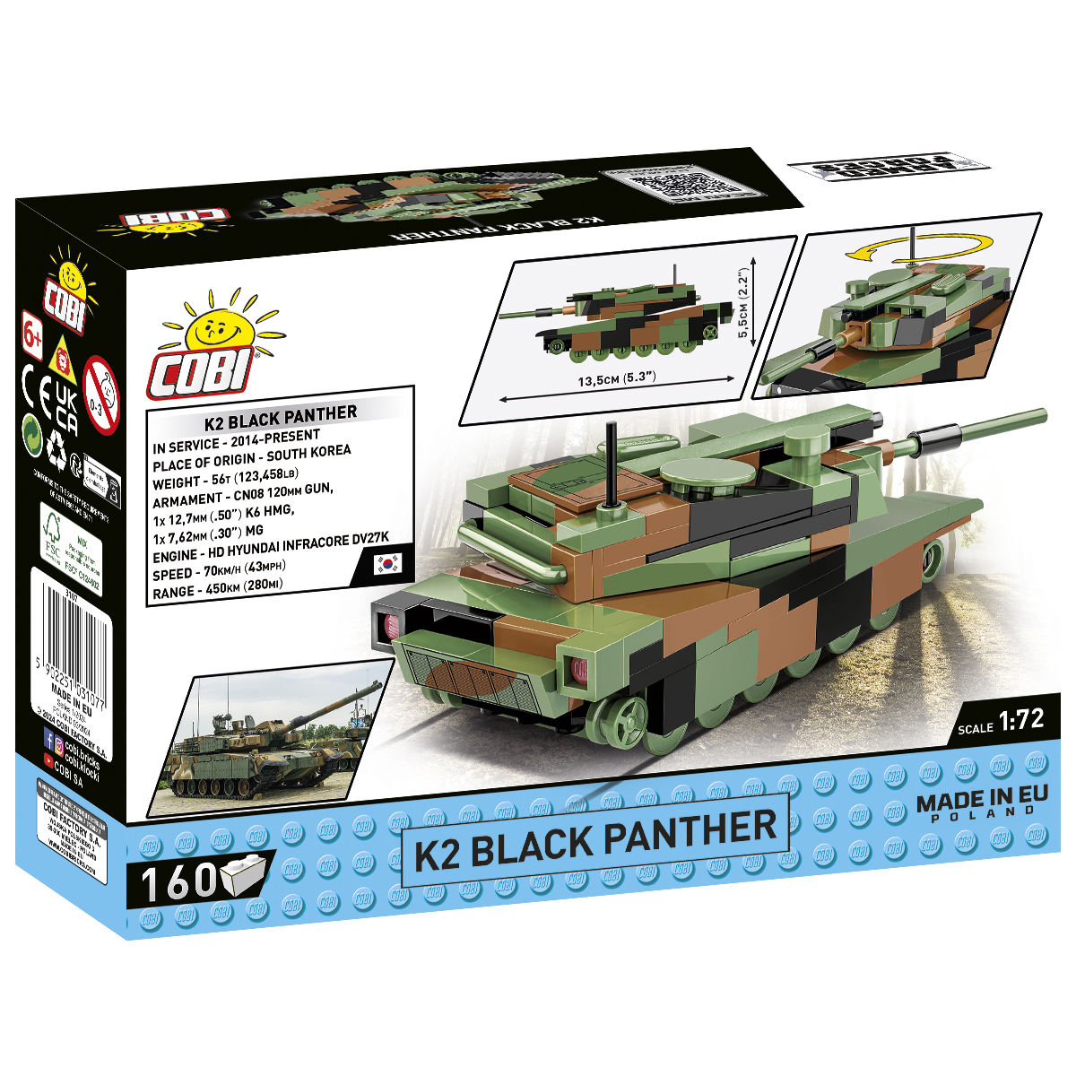 Model K2 Black Panther z klocków konstrukcyjnych COBI