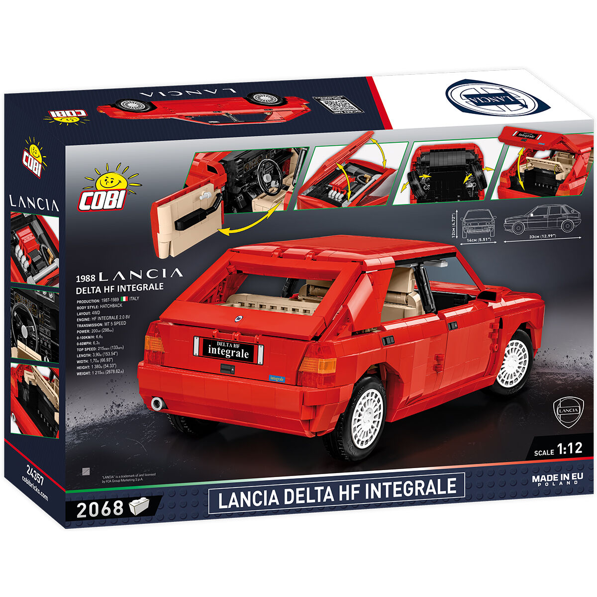 Model Lancii Delta HF Integrale z otwartymi elementami nadwozia