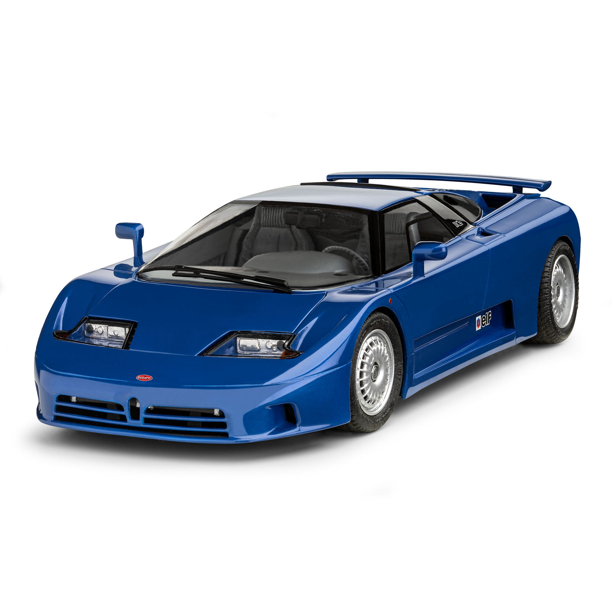Zmontowany model Bugatti EB110 w kolorze niebieskim