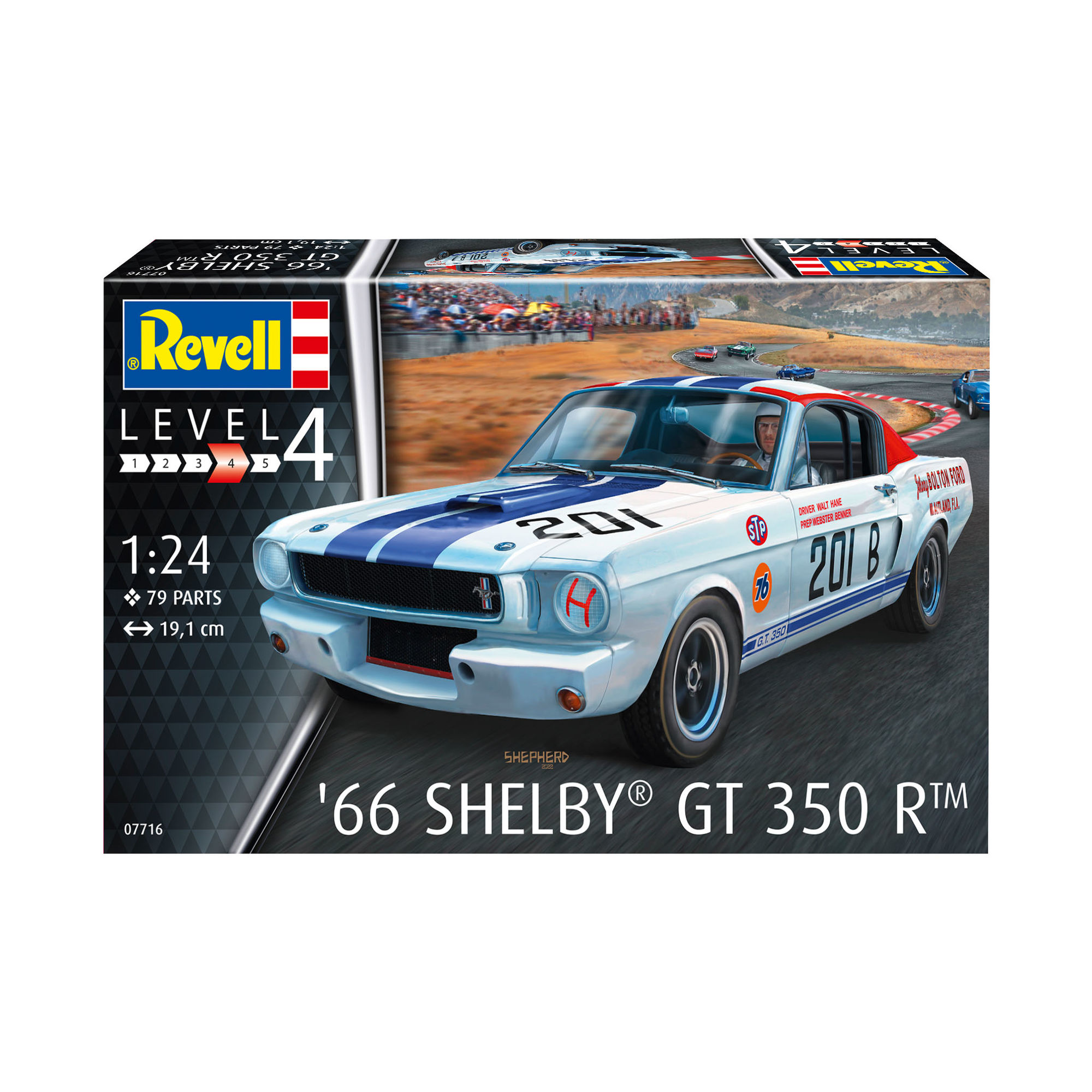 Pudełko zestawu modelarskiego ’66 Shelby GT 350 R w skali 1:24