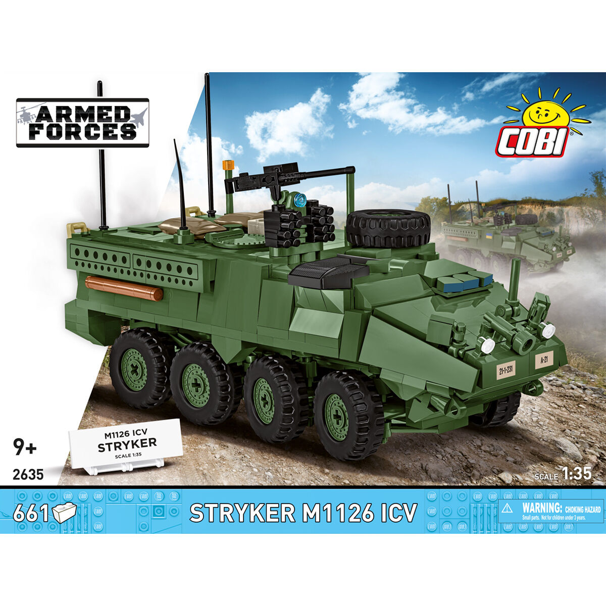 Stryker M1126 ICV z widocznym modułem uzbrojenia i ośmiokołowym układem jezdnym