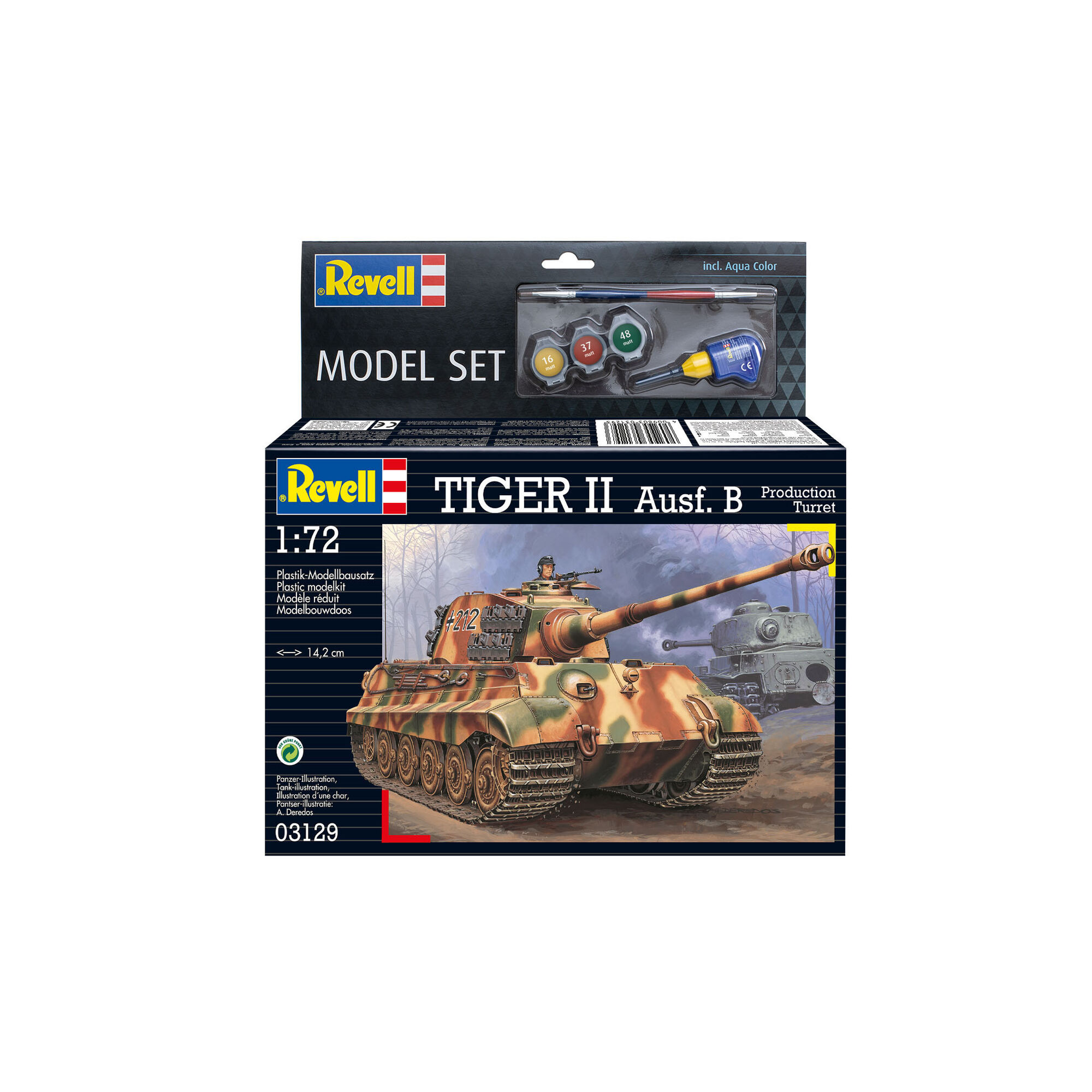 Opakowanie zestawu modelarskiego Tiger II Ausf. B w skali 1:72