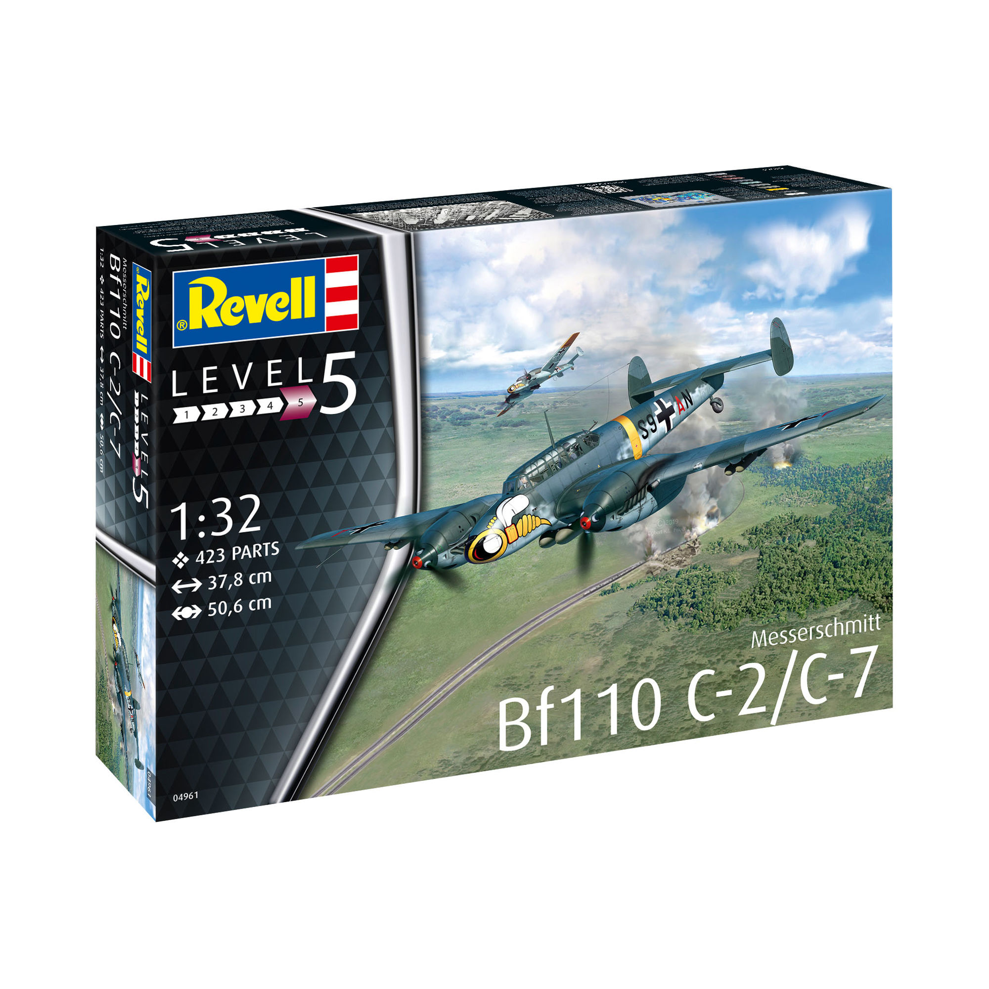 Pudełko zestawu Revell Messerschmitt Bf110 C-2/C-7