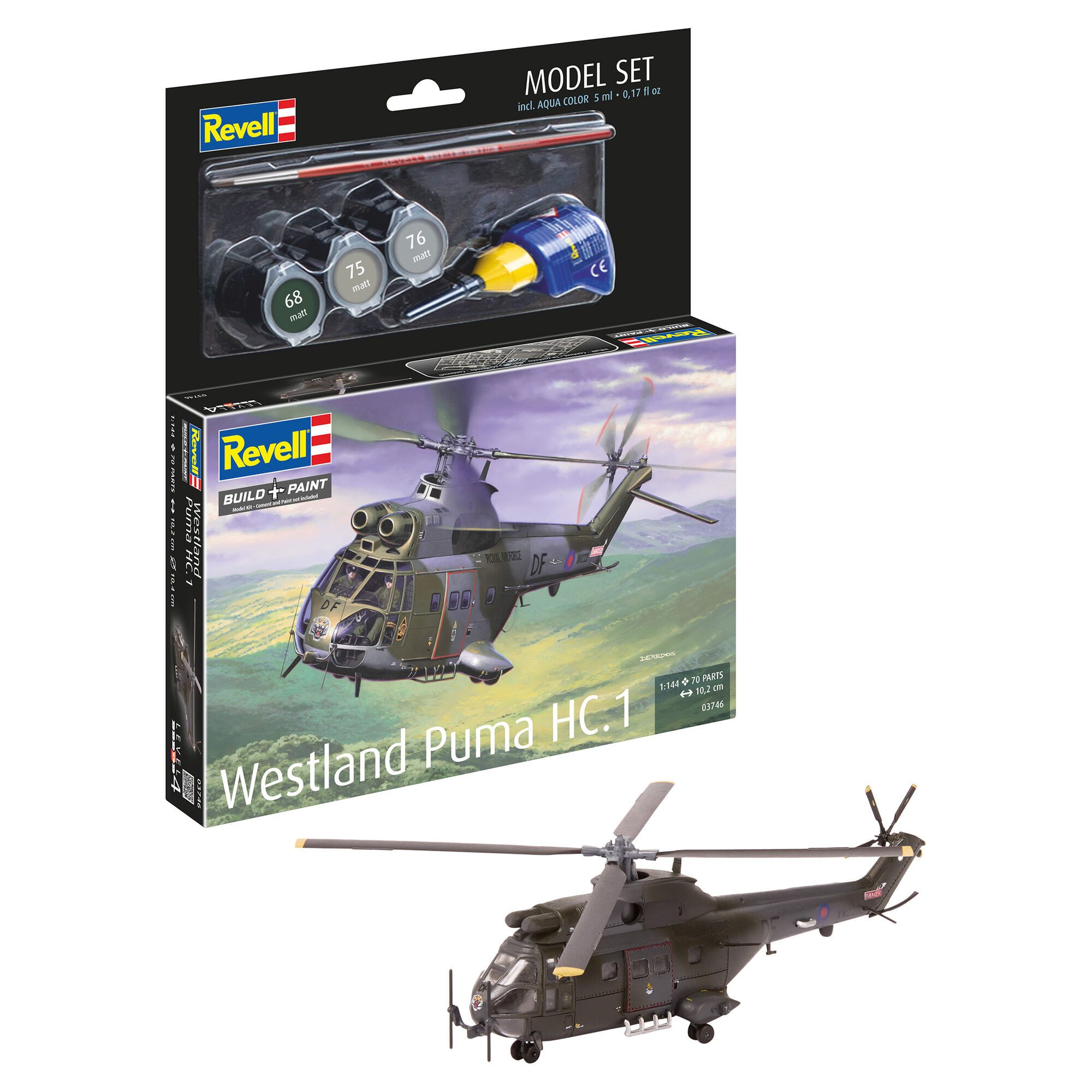 Zmontowany model Westland Puma HC.1 z zestawu Revell