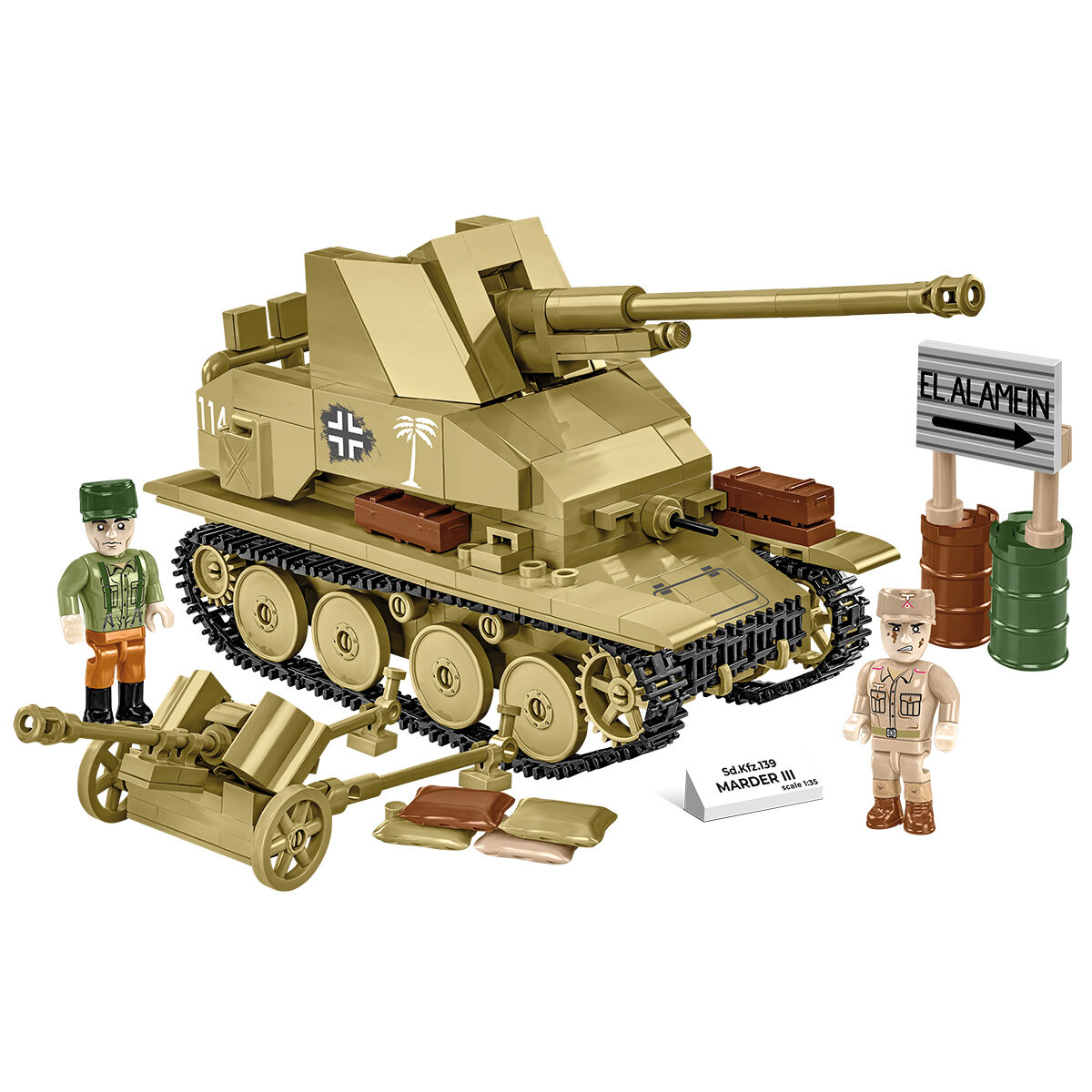 Model Sd.Kfz. 139 Marder III z figurkami i elementami scenki