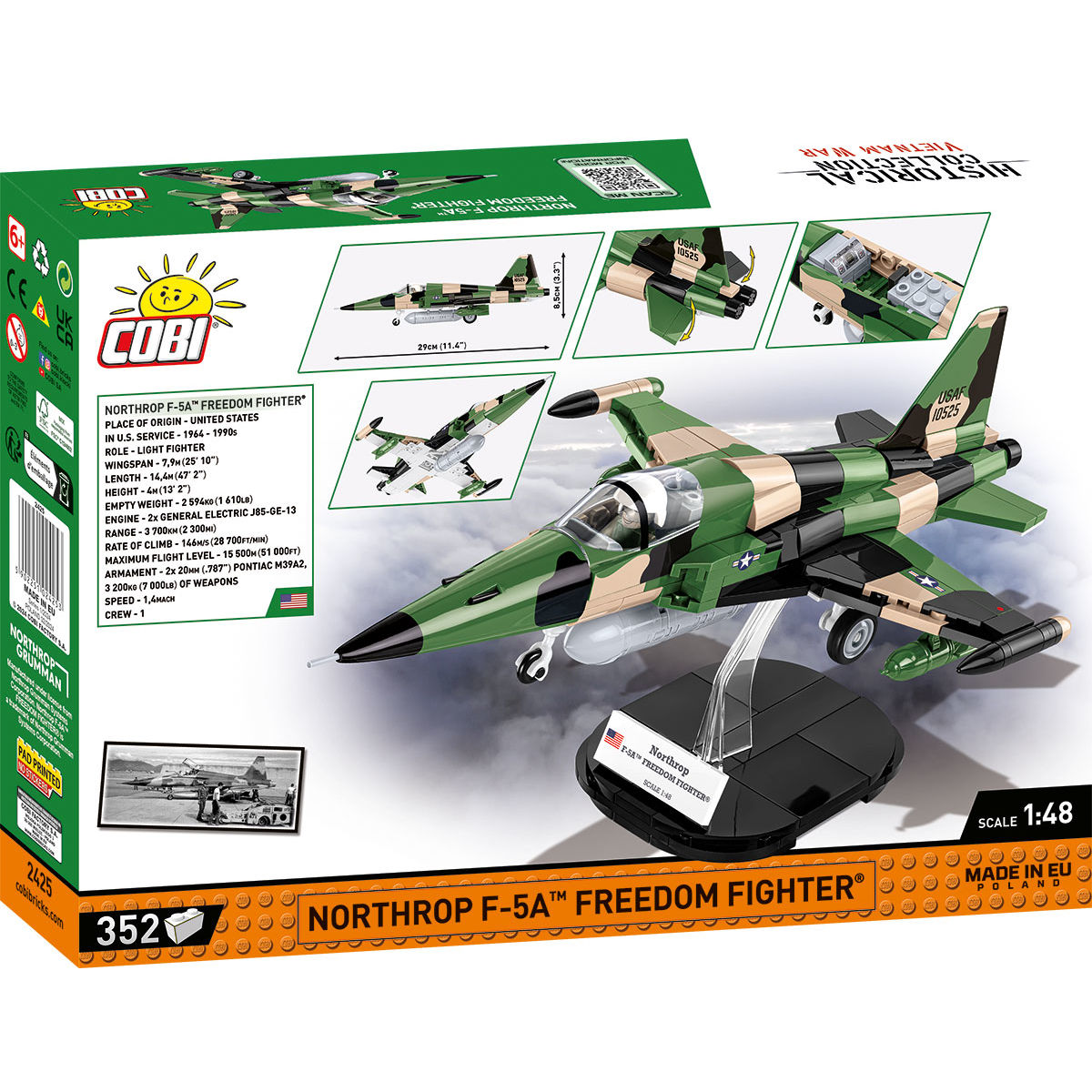 Model Northrop F-5A Freedom Fighter na podstawce